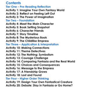 The Neverending Story Michael Ende Worksheet Activity Booklet