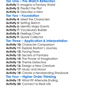 The Neverending Story Worksheet Activity Booklet
