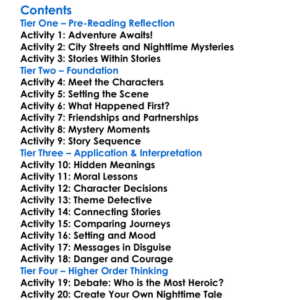 The New Arabian Nights Robert Louis Stevenson Worksheet Activity Booklet