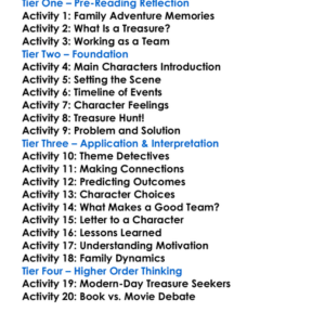 The New Treasure Seekers E Nesbit Worksheet Activity Booklet