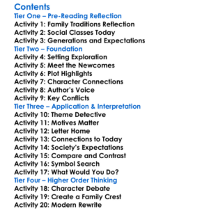 The Newcomes William Makepeace Thackeray Worksheet Activity Booklet