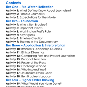 The Newspaperman The Life And Times Of Ben Bradlee 2017 Worksheet Activity Booklet