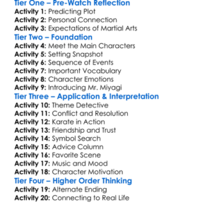 The Next Karate Kid 1994 Worksheet Activity Booklet