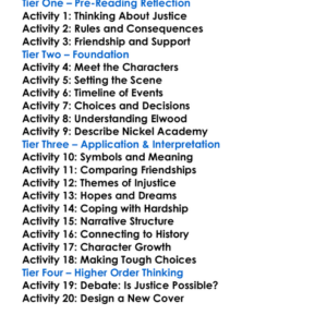 The Nickel Boys Colson Whitehead Worksheet Activity Booklet