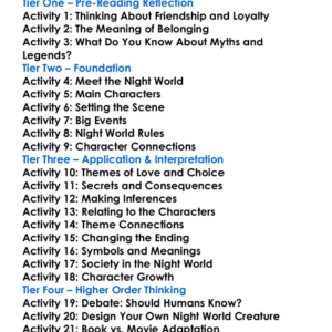 The Night World Series Lj Smith Worksheet Activity Booklet