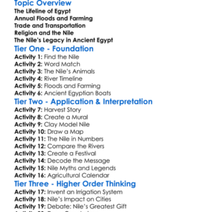 The Nile River And Ancient Egypt Worksheet Activity Booklet