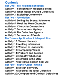 The No 1 Ladies Detective Agency Alexander Mccall Smith Worksheet Activity Booklet