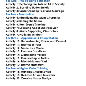 The Noise Of Time Julian Barnes Worksheet Activity Booklet