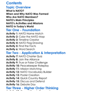 The North Atlantic Treaty Organization Nato Worksheet Activity Booklet