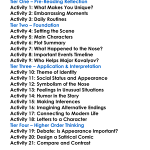 The Nose Nikolai Gogol Worksheet Activity Booklet
