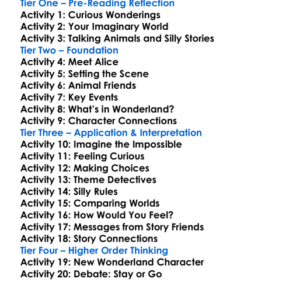 The Nursery Alice Lewis Carroll Worksheet Activity Booklet