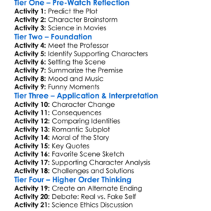 The Nutty Professor 1996 Worksheet Activity Booklet