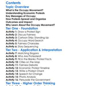 The Occupy Movement And Economic Protests Worksheet Activity Booklet