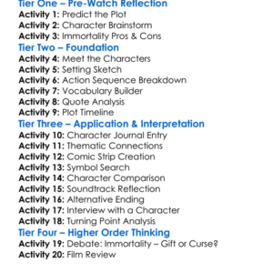 The Old Guard 2 2025 Worksheet Activity Booklet