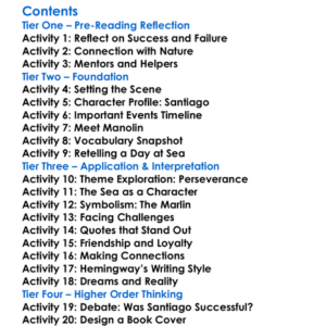 The Old Man And The Sea Ernest Hemingway Worksheet Activity Booklet