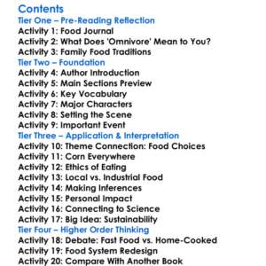 The Omnivores Dilemma Michael Pollan Worksheet Activity Booklet