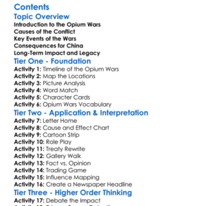 The Opium Wars And Their Consequences Worksheet Activity Booklet