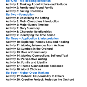 The Orchardist Amanda Coplin Worksheet Activity Booklet