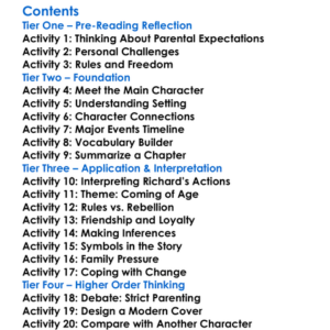 The Ordeal Of Richard Feverel George Meredith Worksheet Activity Booklet