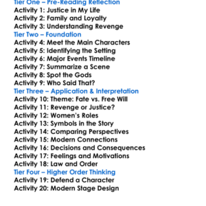 The Oresteia Aeschylus Worksheet Activity Booklet