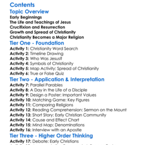 The Origins And History Of Christianity Worksheet Activity Booklet