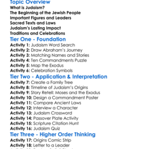 The Origins Of Judaism Worksheet Activity Booklet