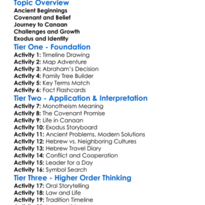 The Origins Of The Hebrew People Worksheet Activity Booklet