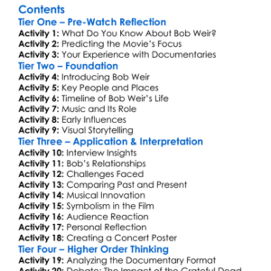 The Other One The Long Strange Trip Of Bob Weir 2014 Worksheet Activity Booklet