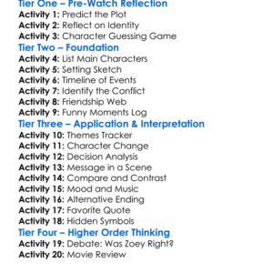 The Other Zoey 2023 Worksheet Activity Booklet