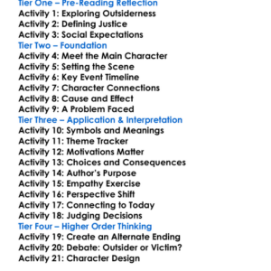 The Outsider Richard Wright Worksheet Activity Booklet