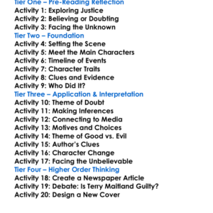 The Outsider Stephen King Worksheet Activity Booklet