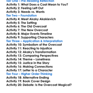 The Overcoat Nikolai Gogol Worksheet Activity Booklet