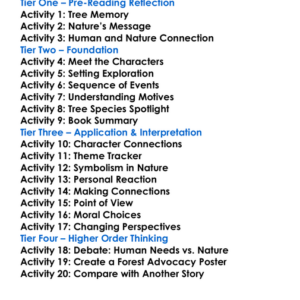 The Overstory Richard Powers Worksheet Activity Booklet