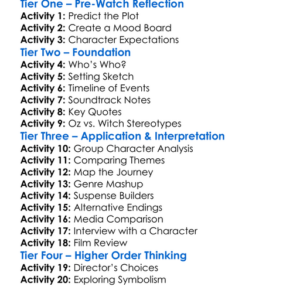 The Oz Witch Project 1999 Worksheet Activity Booklet