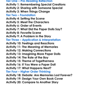 The Paper Dolls Julia Donaldson Worksheet Activity Booklet