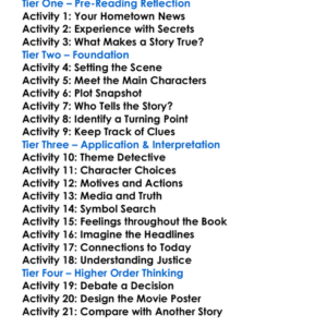 The Paperboy Pete Dexter Worksheet Activity Booklet