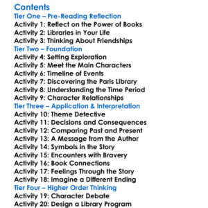 The Paris Library Janet Skeslien Charles Worksheet Activity Booklet