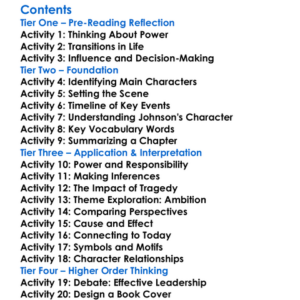 The Passage Of Power Robert A Caro Worksheet Activity Booklet