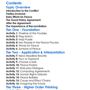 The Peace Process In Northern Ireland Worksheet Activity Booklet