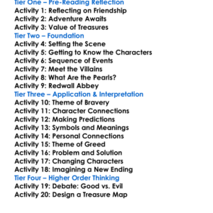 The Pearls Of Lutra Worksheet Activity Booklet