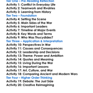 The Peloponnesian War Thucydides Worksheet Activity Booklet