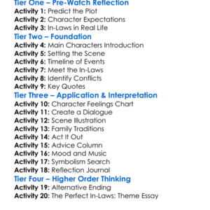 The Perfect In-Laws 2023 Worksheet Activity Booklet