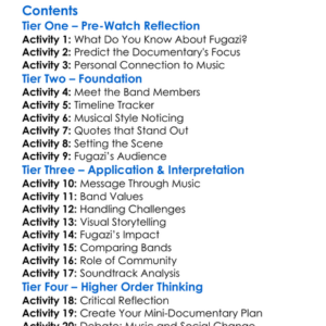 The Performance Has Just Begun The Story Of Fugazi 2021 Worksheet Activity Booklet