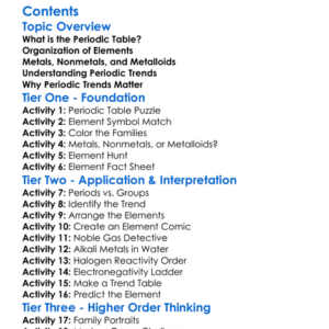 The Periodic Table And Periodic Trends Worksheet Activity Booklet