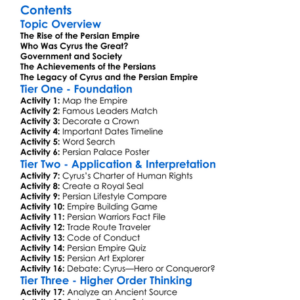 The Persian Empire And Cyrus The Great Worksheet Activity Booklet