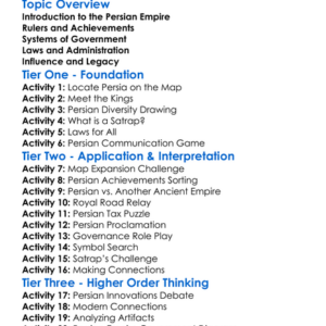 The Persian Empire And Governance Worksheet Activity Booklet
