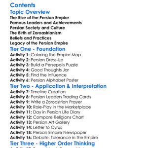The Persian Empire And Zoroastrianism Worksheet Activity Booklet