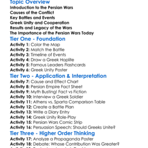 The Persian Wars And Greek Unity Worksheet Activity Booklet