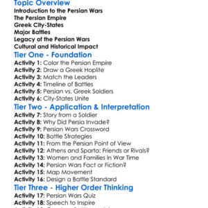 The Persian Wars Worksheet Activity Booklet