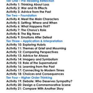 The Persians Aeschylus Worksheet Activity Booklet